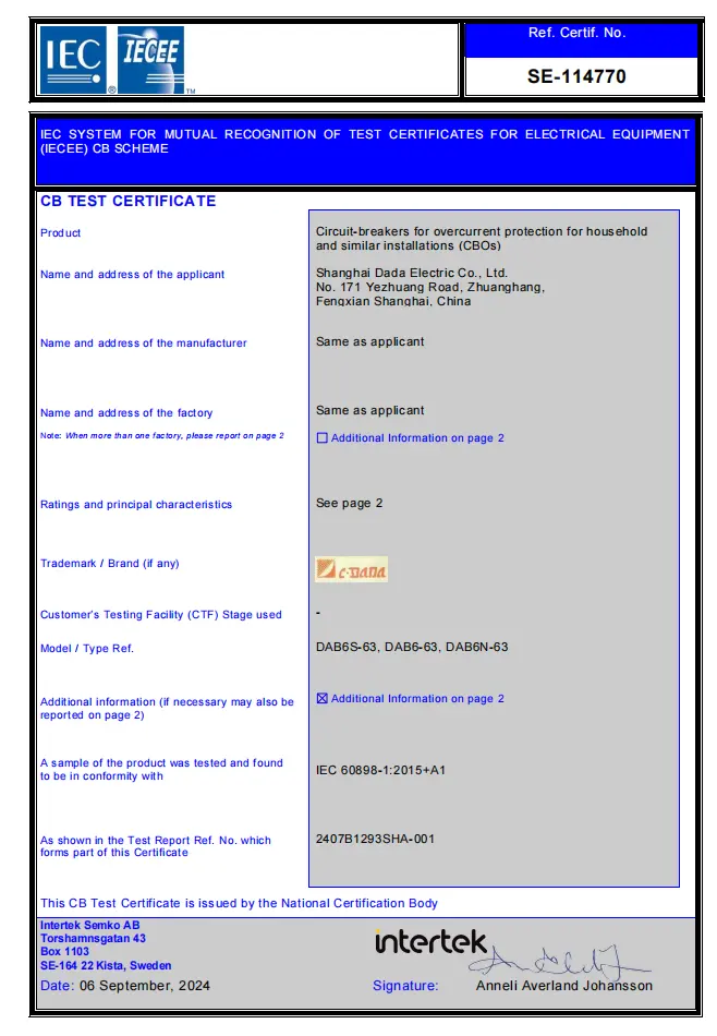 6kA AC Miniature Circuit Breaker